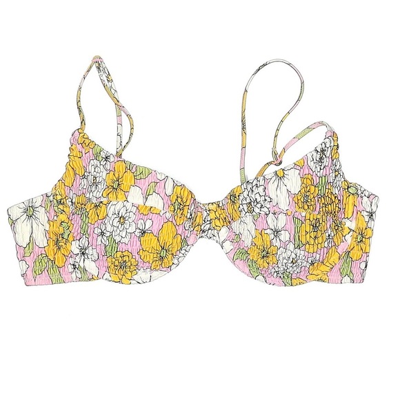 TRIANGL SET Floral pink and yellow high waist bikini - Picture 5 of 6